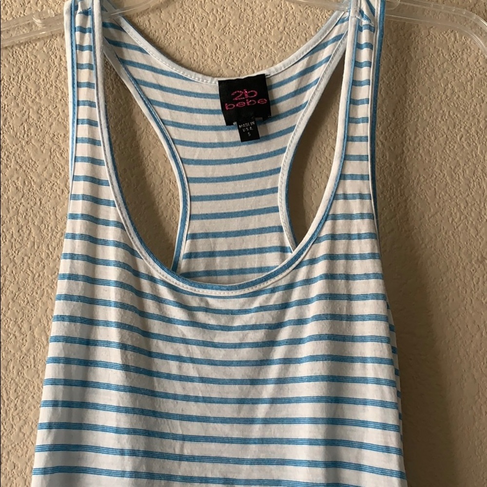 2be BEBE Long Stripe Tank